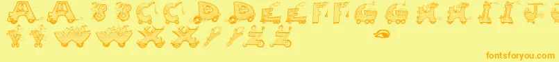 Movingletters Font – Orange Fonts on Yellow Background