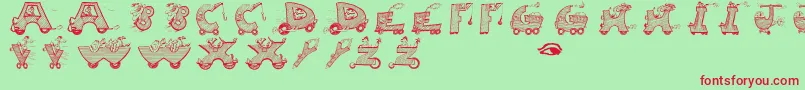 Movingletters-fontti – punaiset fontit vihreällä taustalla