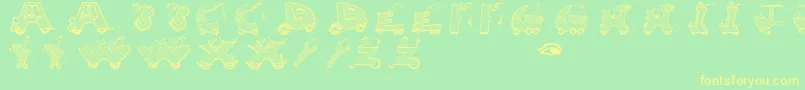 Movingletters Font – Yellow Fonts on Green Background