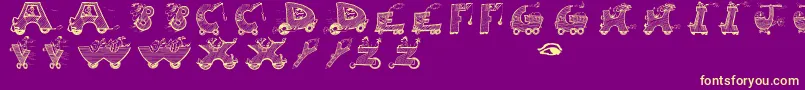 Czcionka Movingletters – żółte czcionki na fioletowym tle