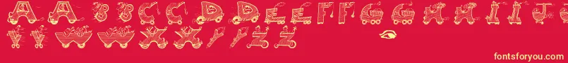 Movingletters Font – Yellow Fonts on Red Background