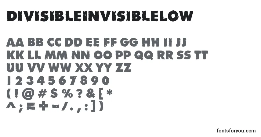 Schriftart DivisibleInvisibleLow – Alphabet, Zahlen, spezielle Symbole