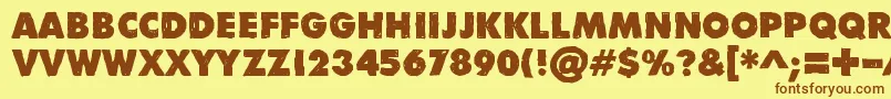 DivisibleInvisibleLow Font – Brown Fonts on Yellow Background