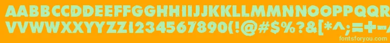 DivisibleInvisibleLow Font – Green Fonts on Orange Background