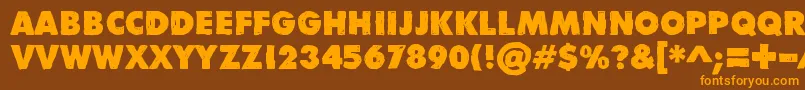 DivisibleInvisibleLow Font – Orange Fonts on Brown Background