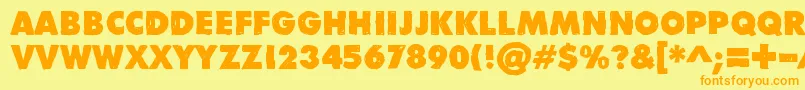 DivisibleInvisibleLow Font – Orange Fonts on Yellow Background