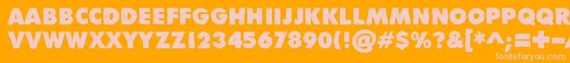 DivisibleInvisibleLow Font – Pink Fonts on Orange Background