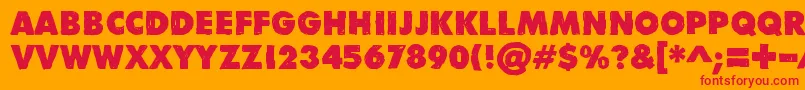 DivisibleInvisibleLow Font – Red Fonts on Orange Background