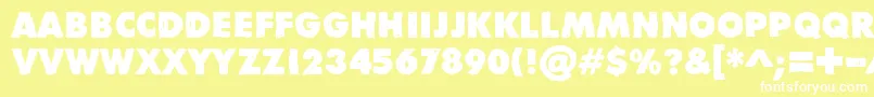 DivisibleInvisibleLow Font – White Fonts on Yellow Background