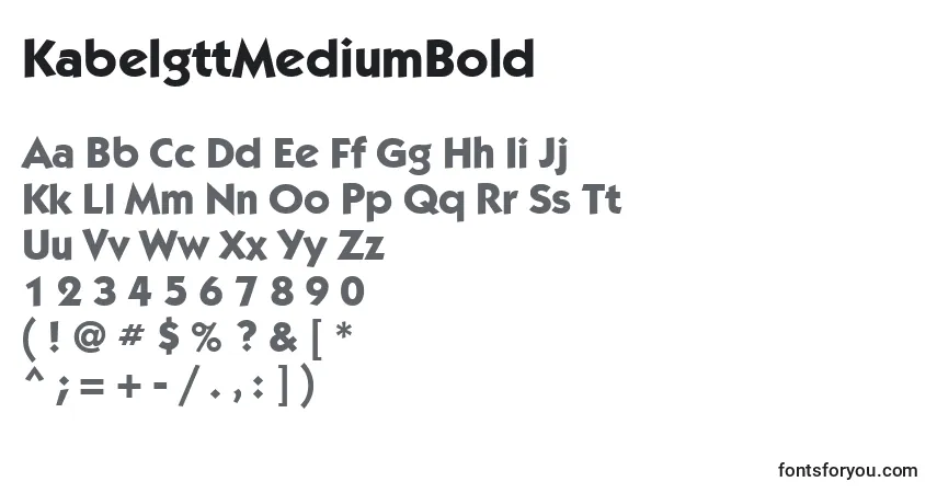 A fonte KabelgttMediumBold – alfabeto, números, caracteres especiais