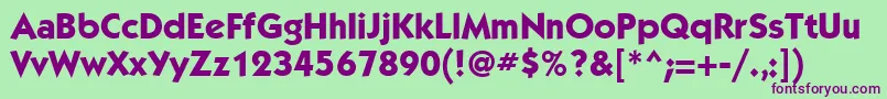 フォントKabelgttMediumBold – 緑の背景に紫のフォント