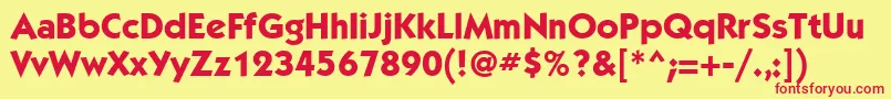 フォントKabelgttMediumBold – 赤い文字の黄色い背景