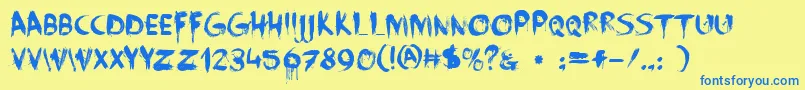 More about FaceYourFears Font FaceYourFears Font – Blue Fonts on Yellow Background