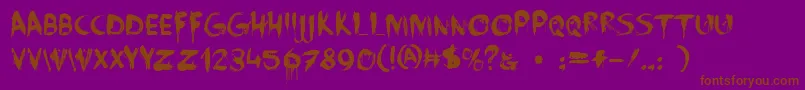 Fonte FaceYourFears – fontes marrons em um fundo roxo