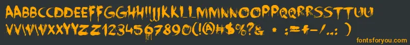 FaceYourFears-Schriftart – Orangefarbene Schriften auf schwarzem Hintergrund