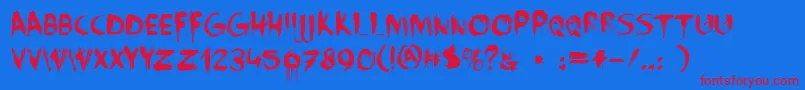 FaceYourFears Font – Red Fonts on Blue Background