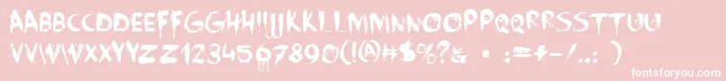 FaceYourFears-Schriftart – Weiße Schriften auf rosa Hintergrund