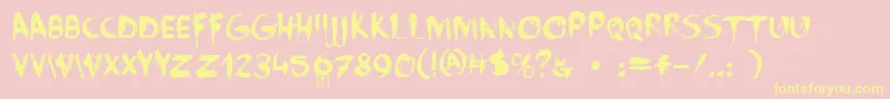 FaceYourFears-Schriftart – Gelbe Schriften auf rosa Hintergrund