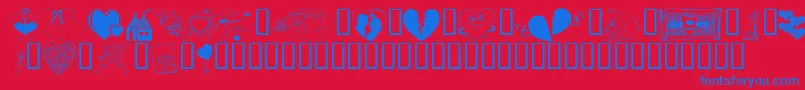 KrBelatedValentine Font – Blue Fonts on Red Background