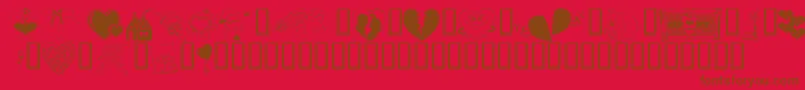Fonte KrBelatedValentine – fontes marrons em um fundo vermelho