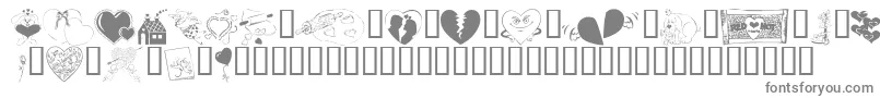 KrBelatedValentine Font – Gray Fonts on White Background