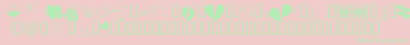 KrBelatedValentine Font – Green Fonts on Pink Background