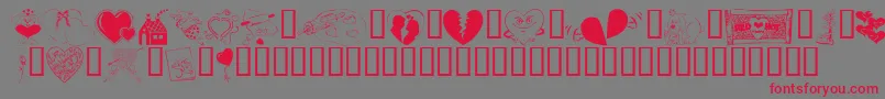 KrBelatedValentine-fontti – punaiset fontit harmaalla taustalla