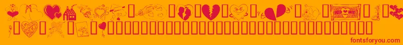 KrBelatedValentine-fontti – punaiset fontit oranssilla taustalla