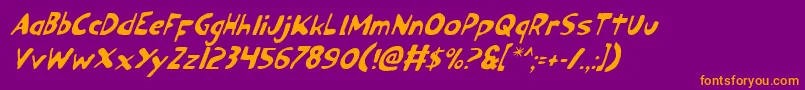 fuente OzymandiasItalic – Fuentes Naranjas Sobre Fondo Morado