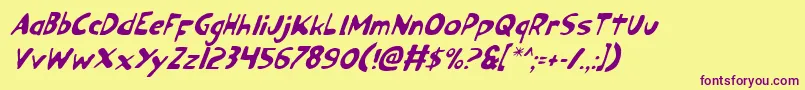 OzymandiasItalic Font – Purple Fonts on Yellow Background