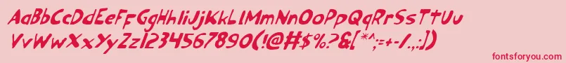 OzymandiasItalic Font – Red Fonts on Pink Background