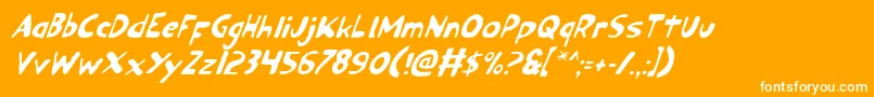 OzymandiasItalic Font – White Fonts on Orange Background