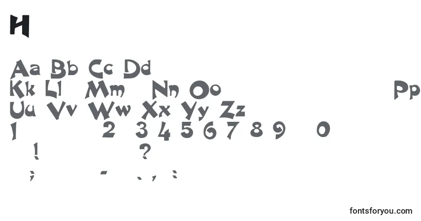 A fonte Harquil – alfabeto, números, caracteres especiais