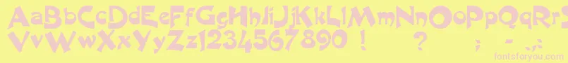Czcionka Harquil – różowe czcionki na żółtym tle