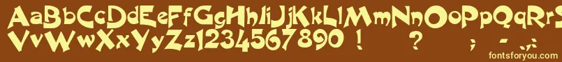 Harquil-fontti – keltaiset fontit ruskealla taustalla