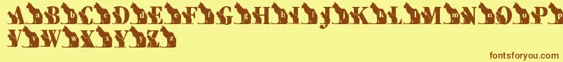 LmsKatsCat Font – Brown Fonts on Yellow Background