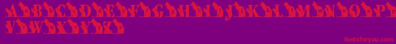 LmsKatsCat-Schriftart – Rote Schriften auf violettem Hintergrund