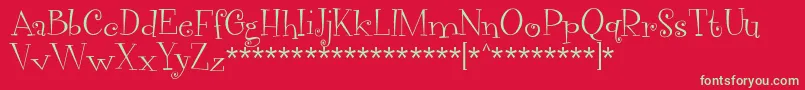 VegacuteDemo Font – Green Fonts on Red Background