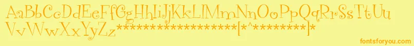 VegacuteDemo Font – Orange Fonts on Yellow Background