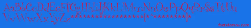 VegacuteDemo Font – Red Fonts on Blue Background