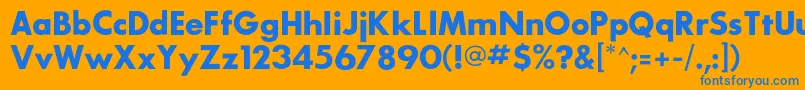 Sansserifbldflf Font – Blue Fonts on Orange Background