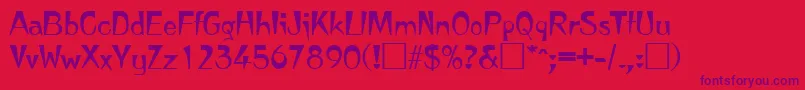 JapanetteRegular Font – Purple Fonts on Red Background