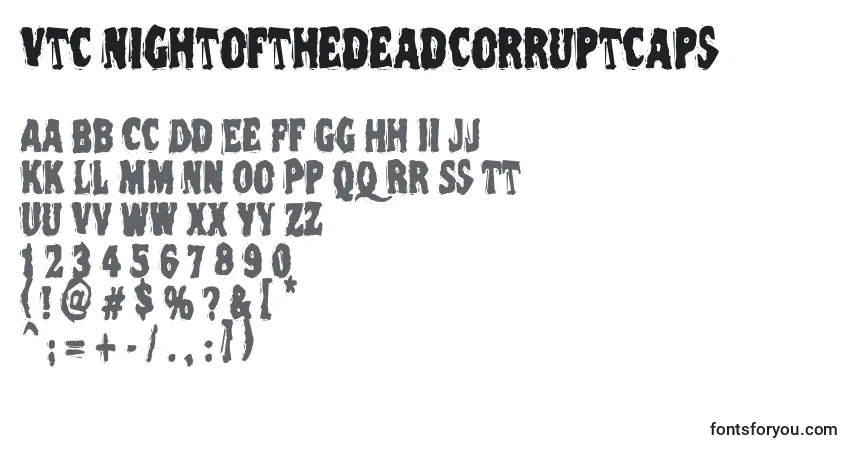 Schriftart Vtc Nightofthedeadcorruptcaps – Alphabet, Zahlen, spezielle Symbole