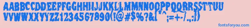 Vtc Nightofthedeadcorruptcaps-Schriftart – Blaue Schriften auf rosa Hintergrund