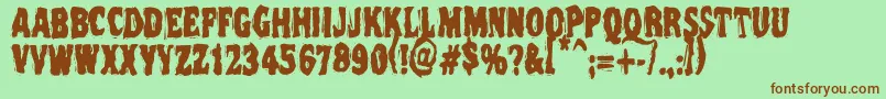 Vtc Nightofthedeadcorruptcaps Font – Brown Fonts on Green Background