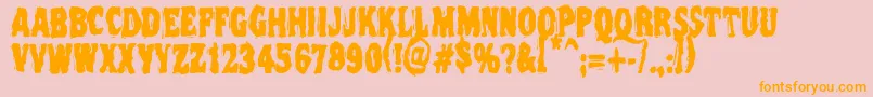 Vtc Nightofthedeadcorruptcaps Font – Orange Fonts on Pink Background