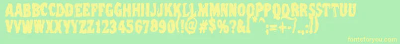 Vtc Nightofthedeadcorruptcaps Font – Yellow Fonts on Green Background