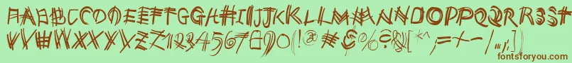 Maumauklein Font – Brown Fonts on Green Background