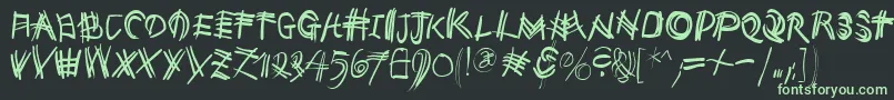 Maumauklein Font – Green Fonts on Black Background