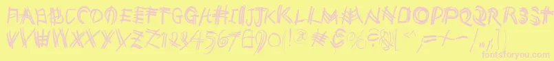 Maumauklein Font – Pink Fonts on Yellow Background